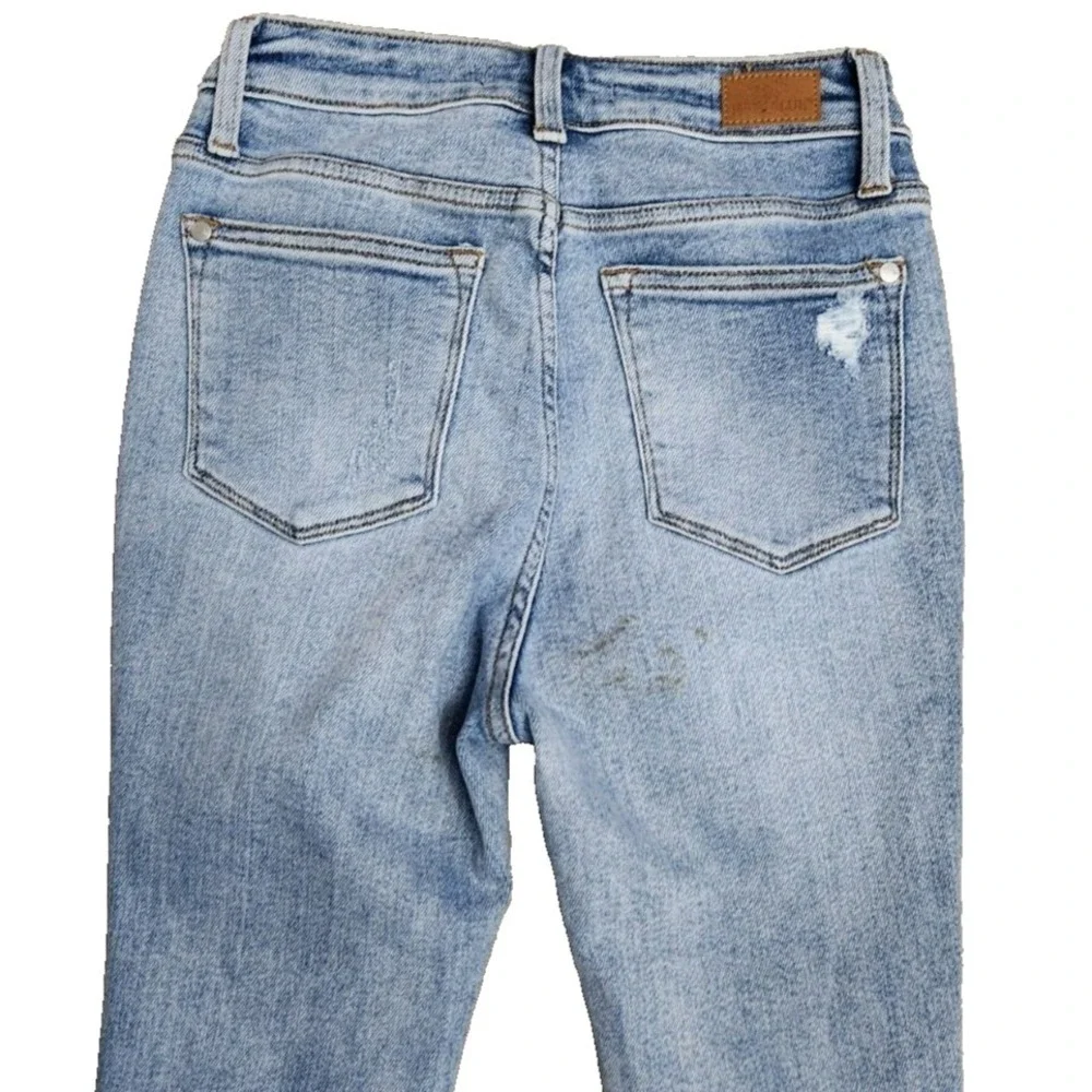 Judy Blue Skinny Fit Jeans‎ Women's 1/25 Blue Denim Mid Rise Distressed Stretch